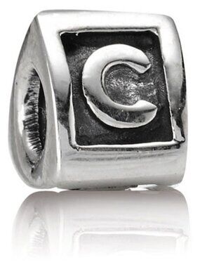 PANDORA Alphabet - Letter C - Authentic Sterling Silver Three-Sided Charm